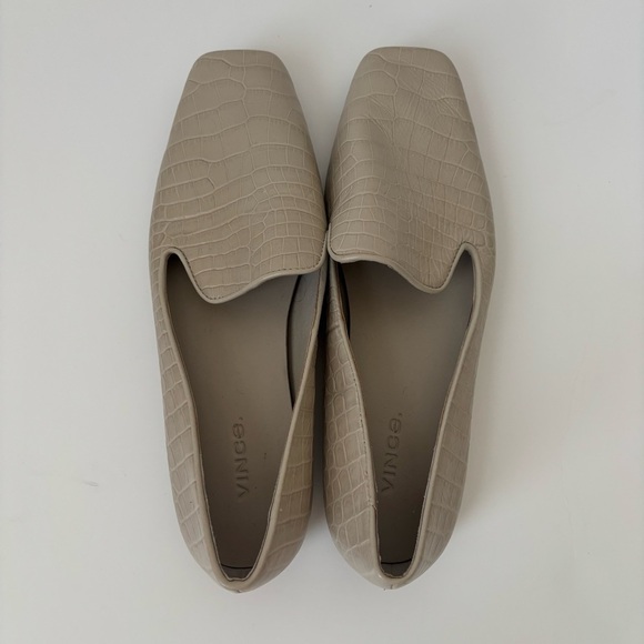 Vince Clark Loafers 7 Square-Toe Croc-Embossed Leather - Picture 5 of 9